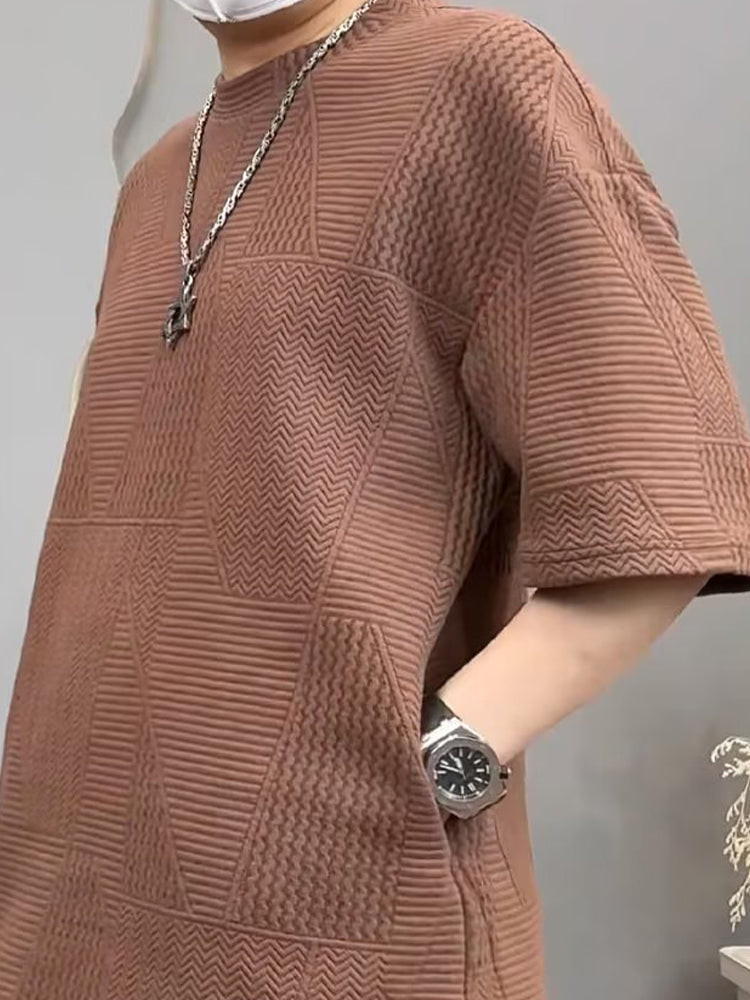 Men Raw Edge Relax Fit T-shirt