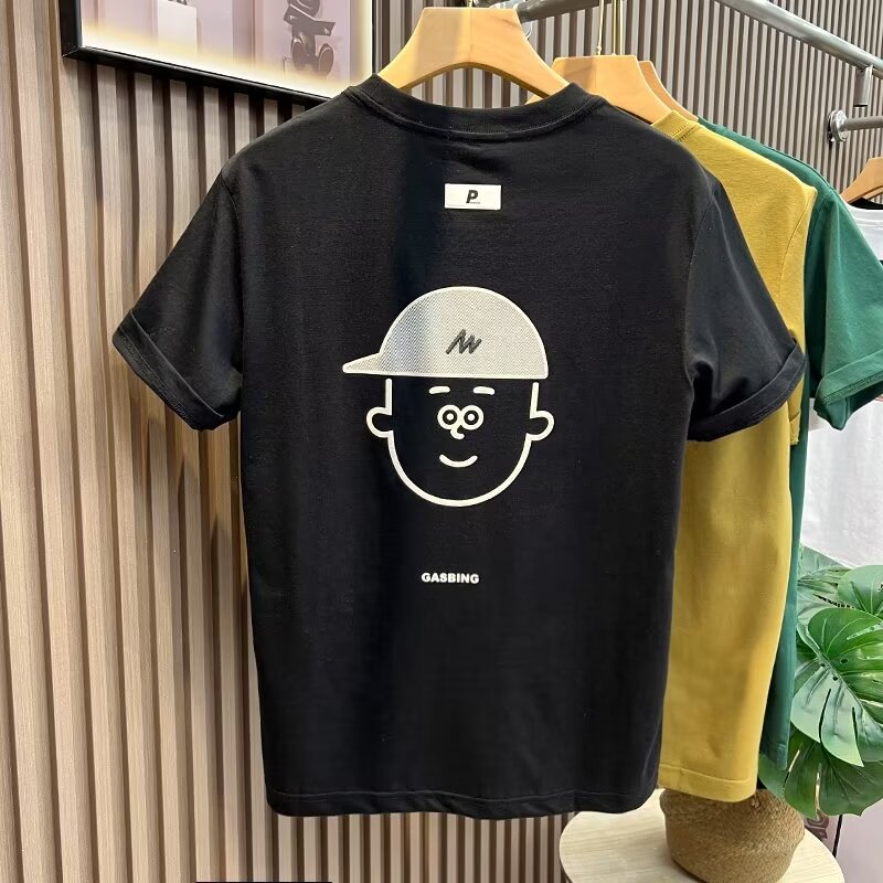 Men Printed Raw Edge T-shirt