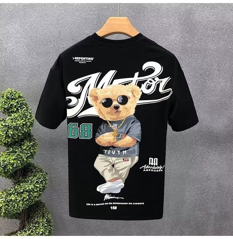 Men Printed Raw Edge T-shirt