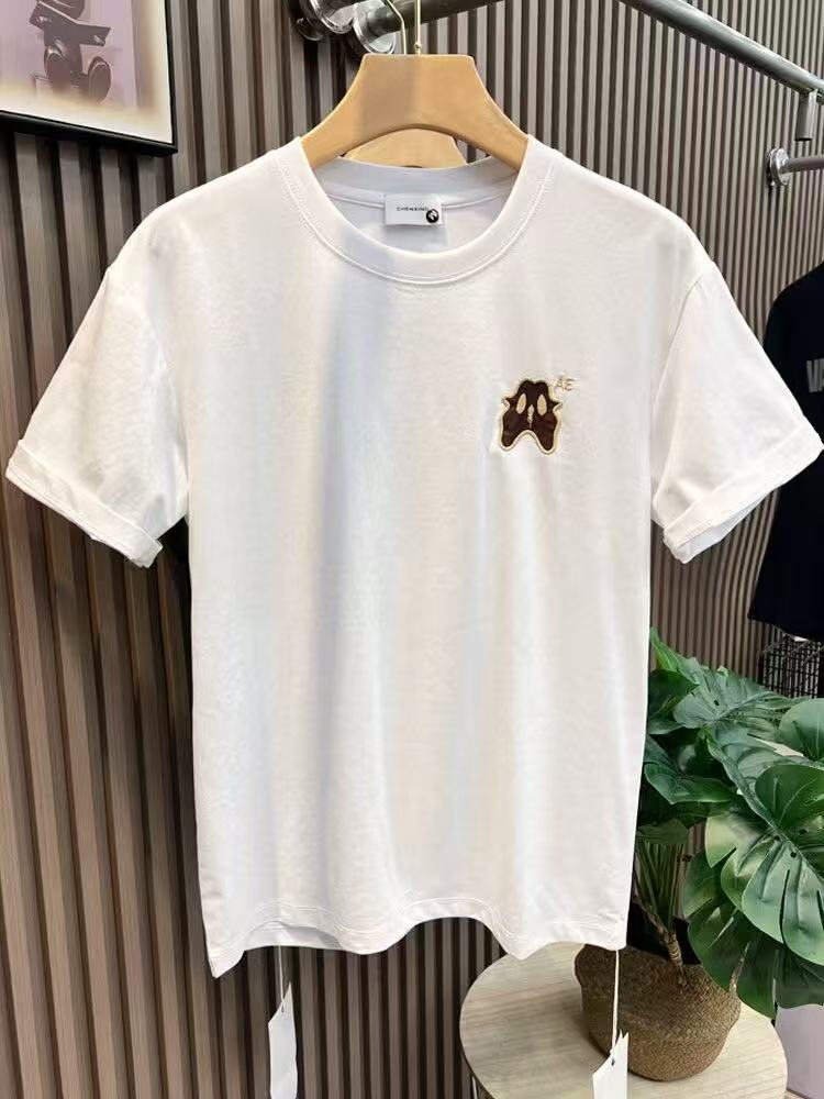 Men Printed Raw Edge T-shirt