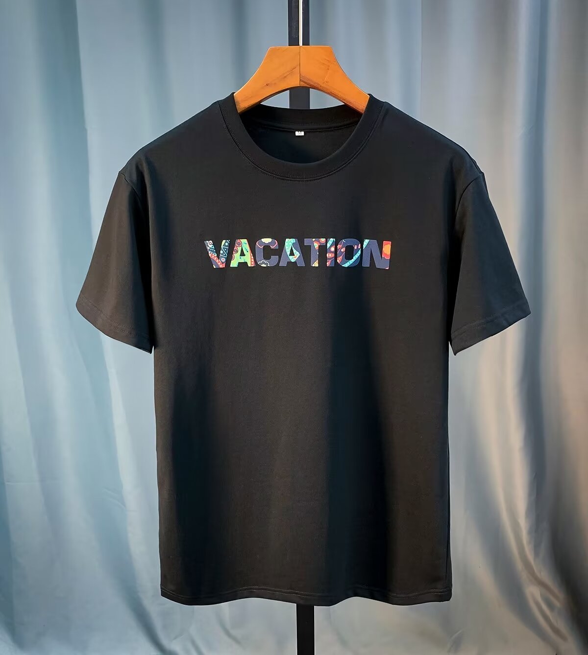 Men Printed Raw Edge T-shirt