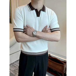 Men Solid Polo Collar T-shirt