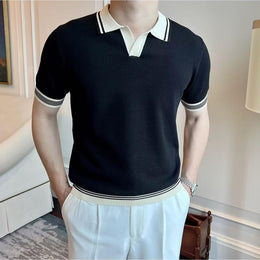 Men Solid Polo Collar T-shirt