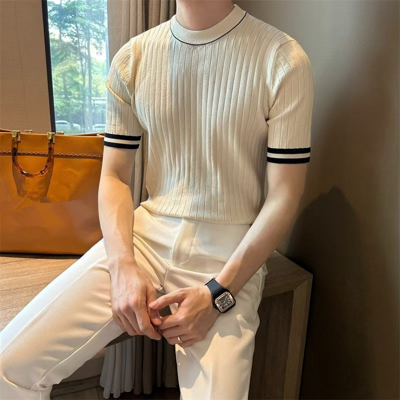 Striped Raw Edge T-shirt