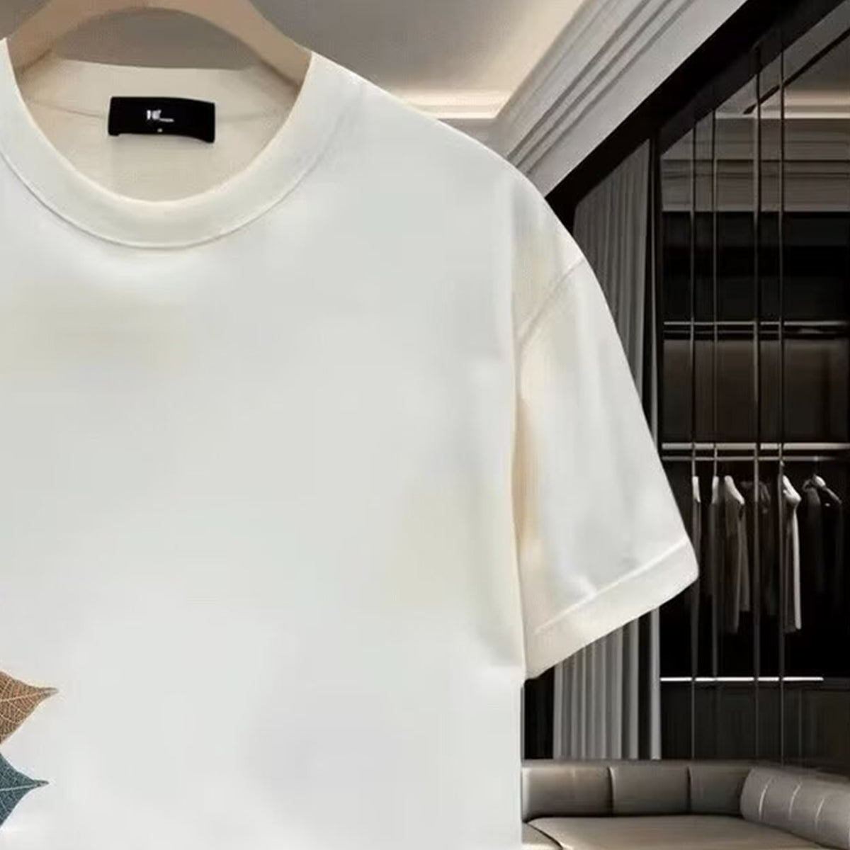 Men Printed Tropical Raw Edge T-shirt