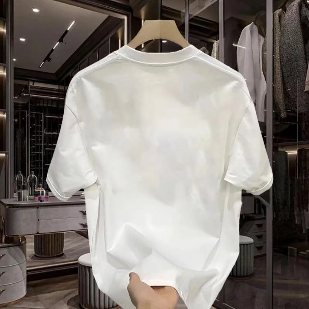 Men Printed Raw Edge T-shirt