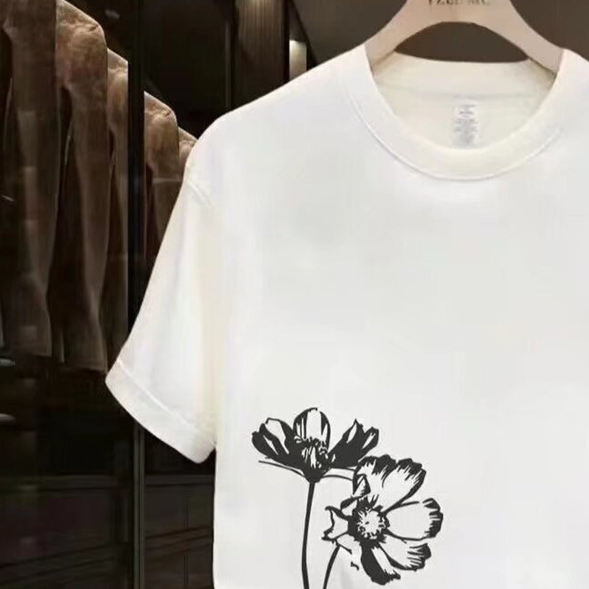Men Printed Raw Edge T-shirt