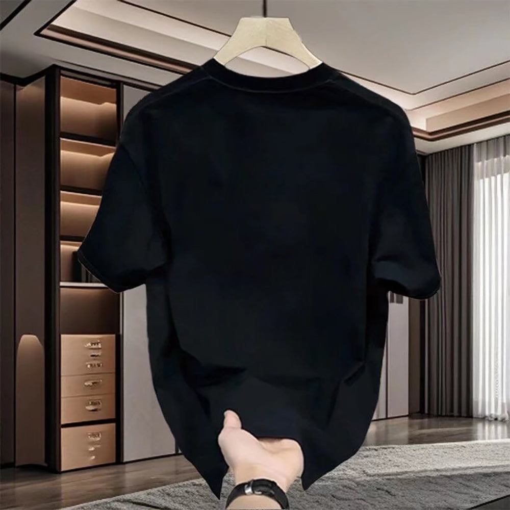 Men Printed Raw Edge T-shirt