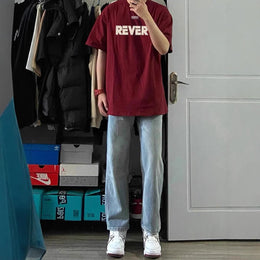 Men Typography Printed Raw Edge T-shirt