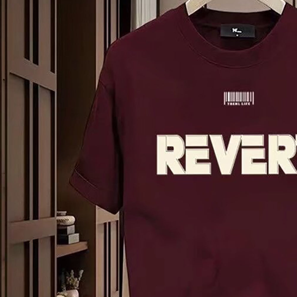 Men Typography Printed Raw Edge T-shirt