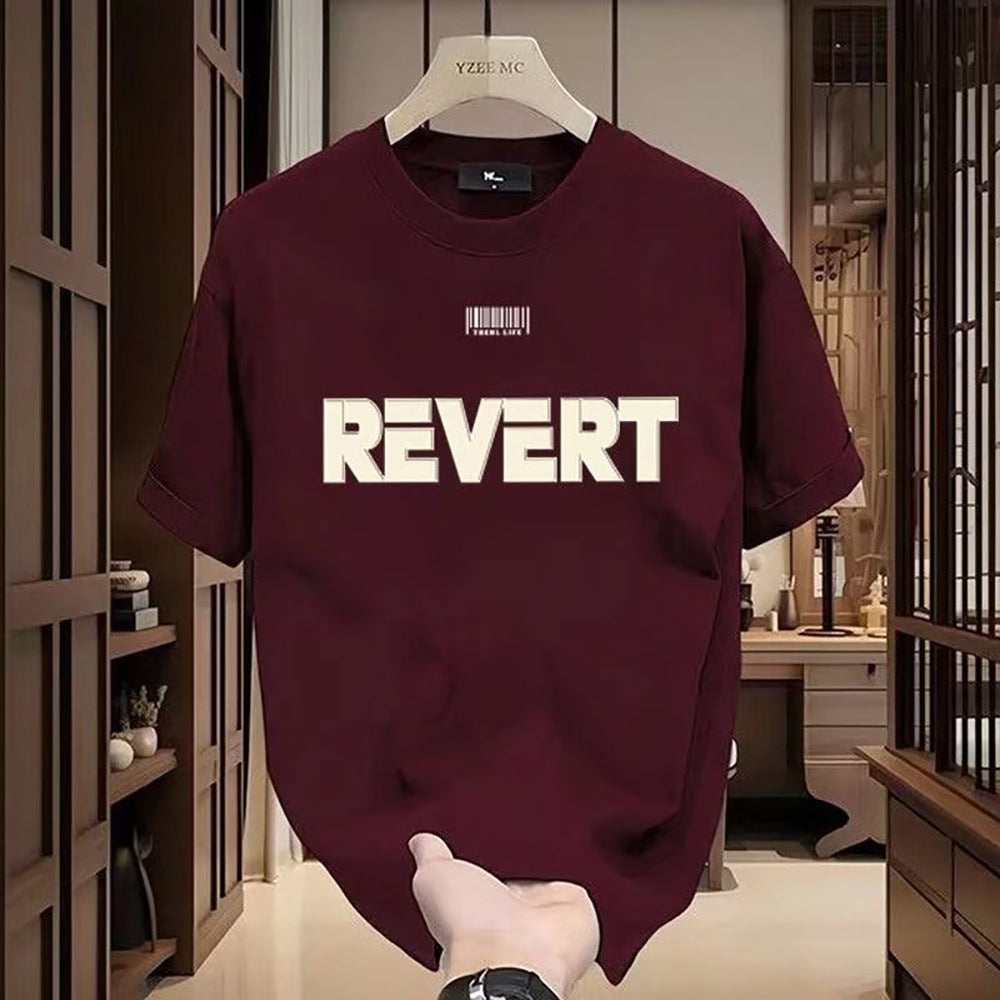 Men Typography Printed Raw Edge T-shirt