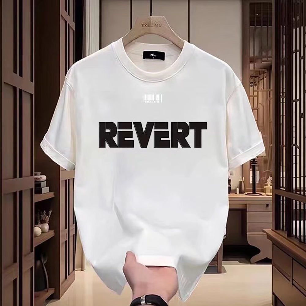 Men Typography Printed Raw Edge T-shirt