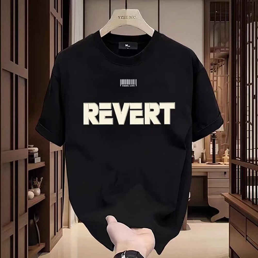 Men Typography Printed Raw Edge T-shirt