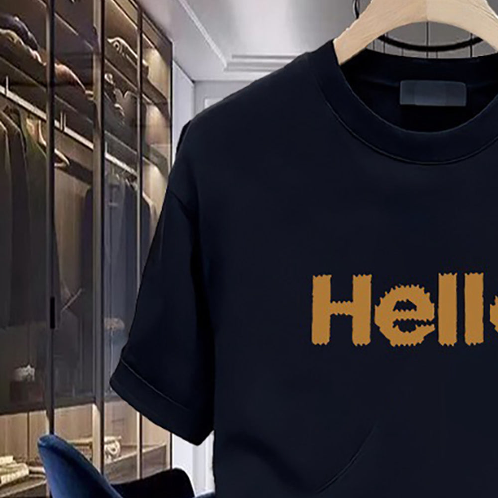 Men Typography Printed Raw Edge T-shirt
