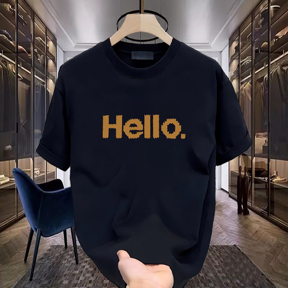 Men Typography Printed Raw Edge T-shirt