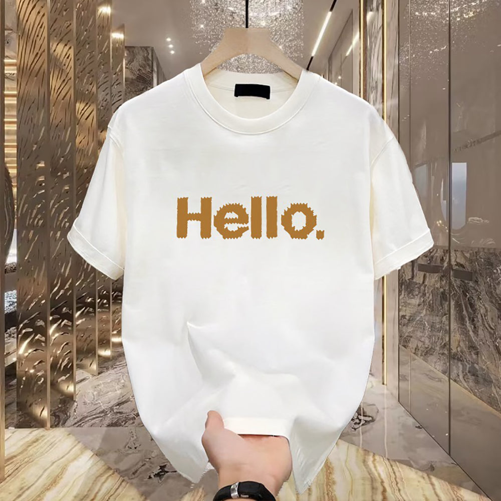 Men Typography Printed Raw Edge T-shirt