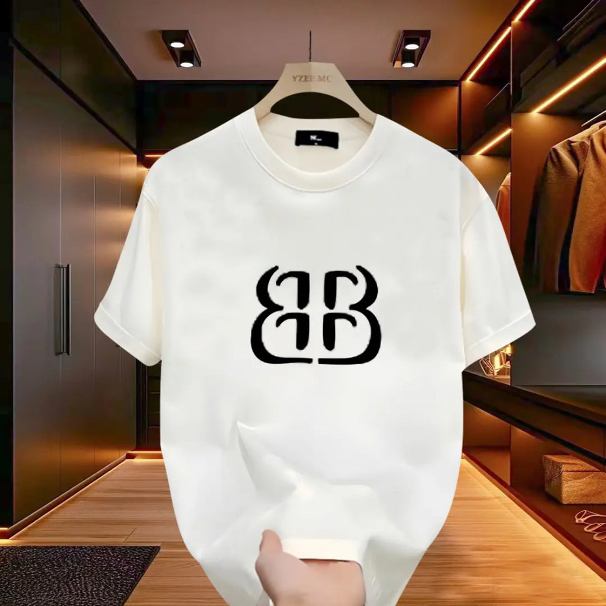 Men Typography Printed Raw Edge T-shirt
