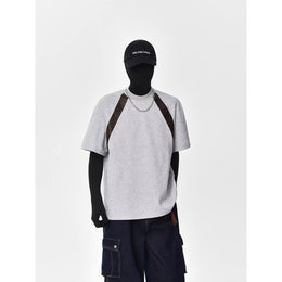 Colourblocked Round Neck Relaxed Fit T-Shirt