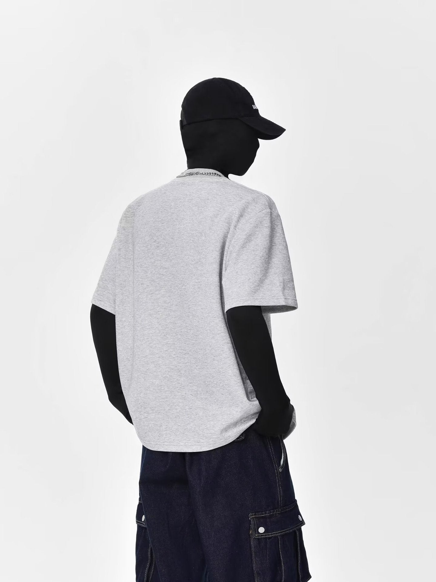 Colourblocked Round Neck Relaxed Fit T-Shirt