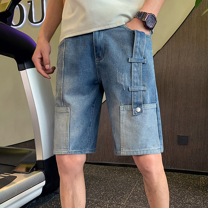 Men Mid-Rise Denim Shorts