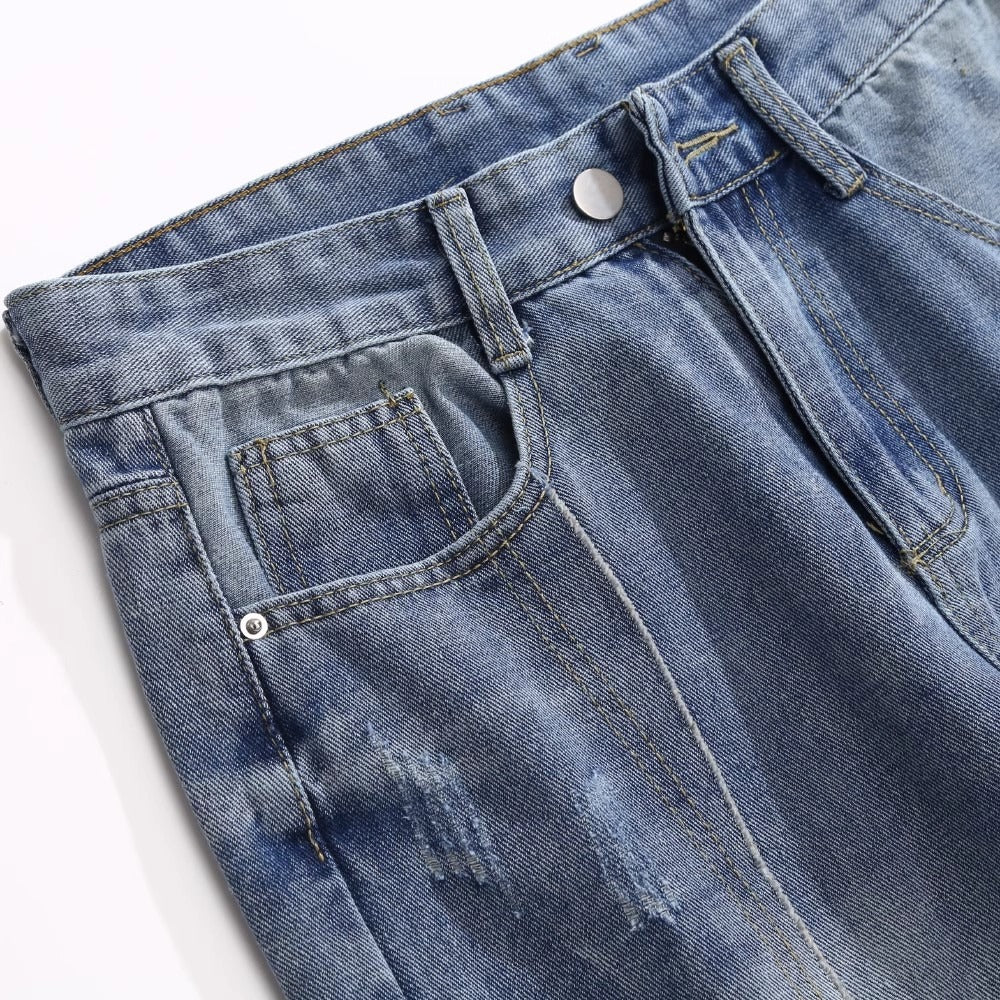 Men Mid-Rise Denim Shorts