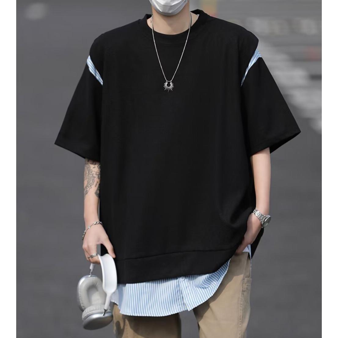 Men Solid Round Neck Oversized T-shirt
