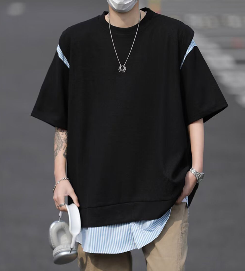 Men Solid Round Neck Oversized T-shirt