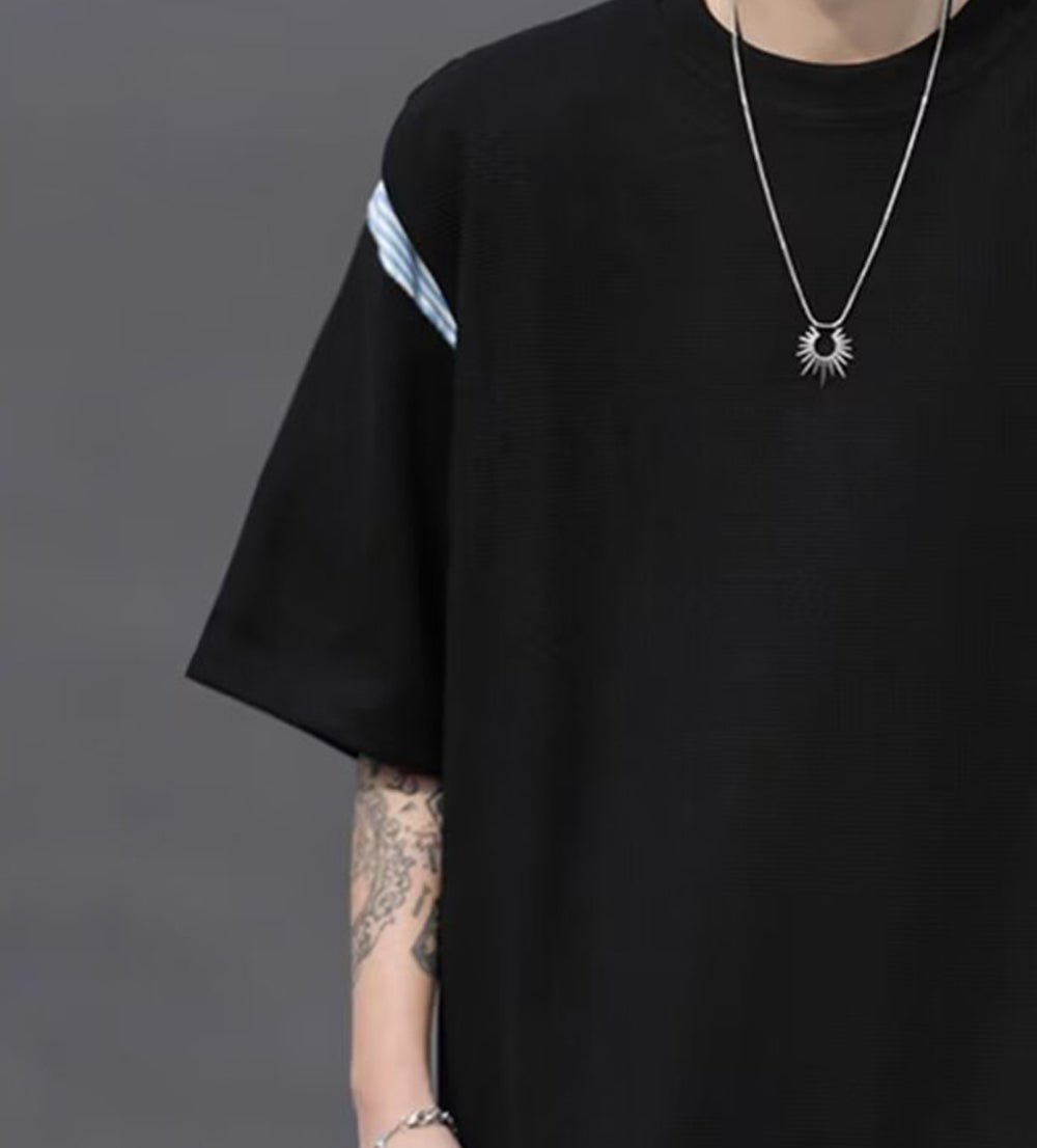 Men Solid Round Neck Oversized T-shirt