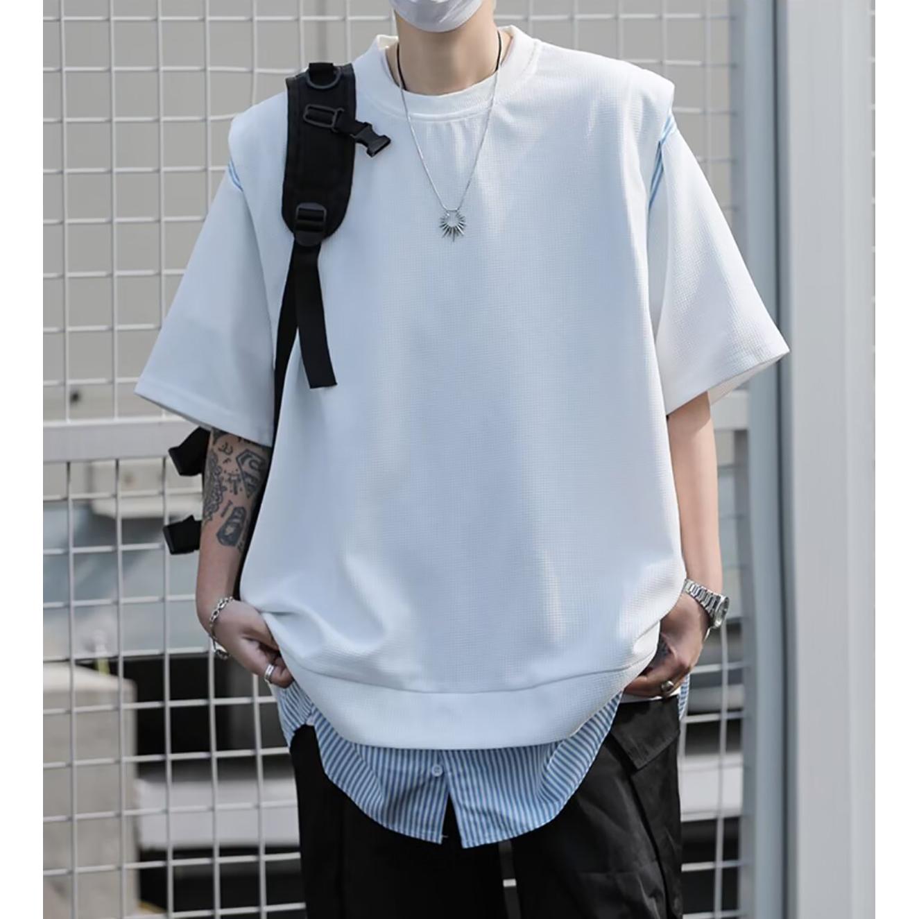 Men Solid Round Neck Oversized T-shirt