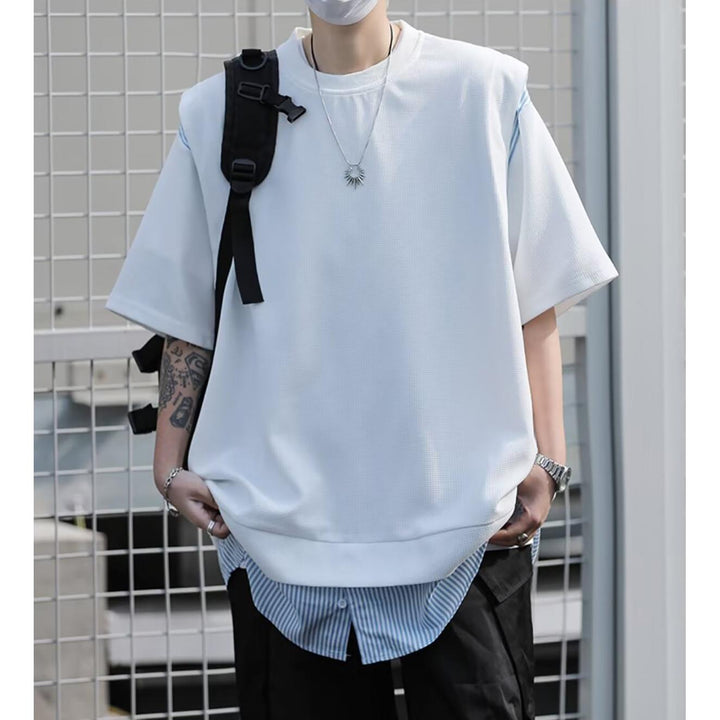 Men Solid Round Neck Oversized T-shirt