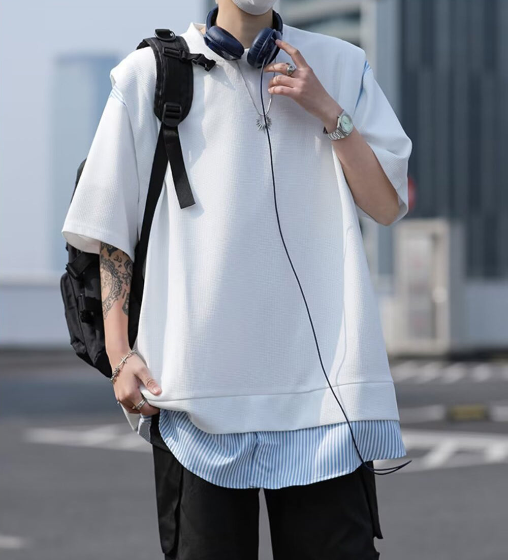 Men Solid Round Neck Oversized T-shirt