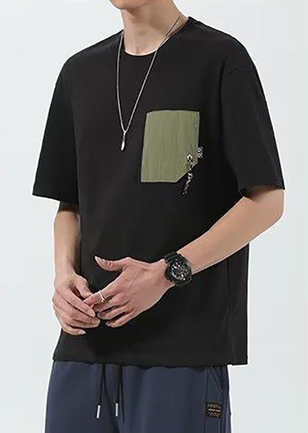 Men Solid Round Neck  Relaxed Fit T-shirt