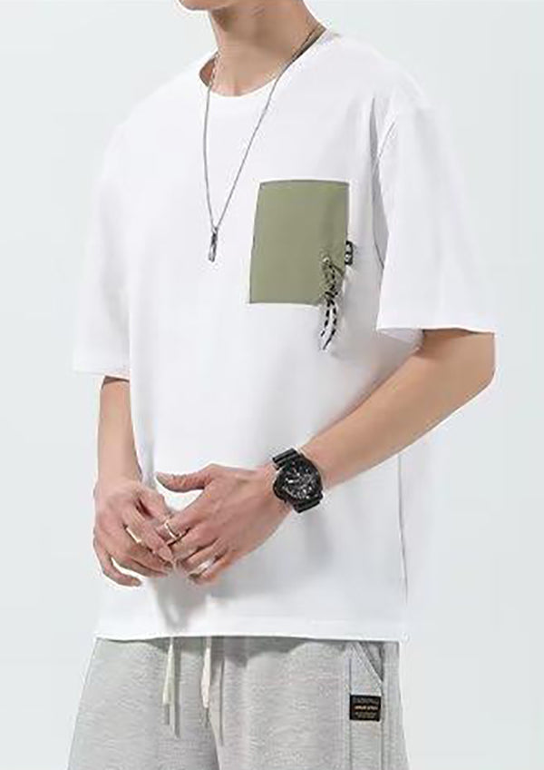 Men Solid Round Neck Regular Fit T-shirt