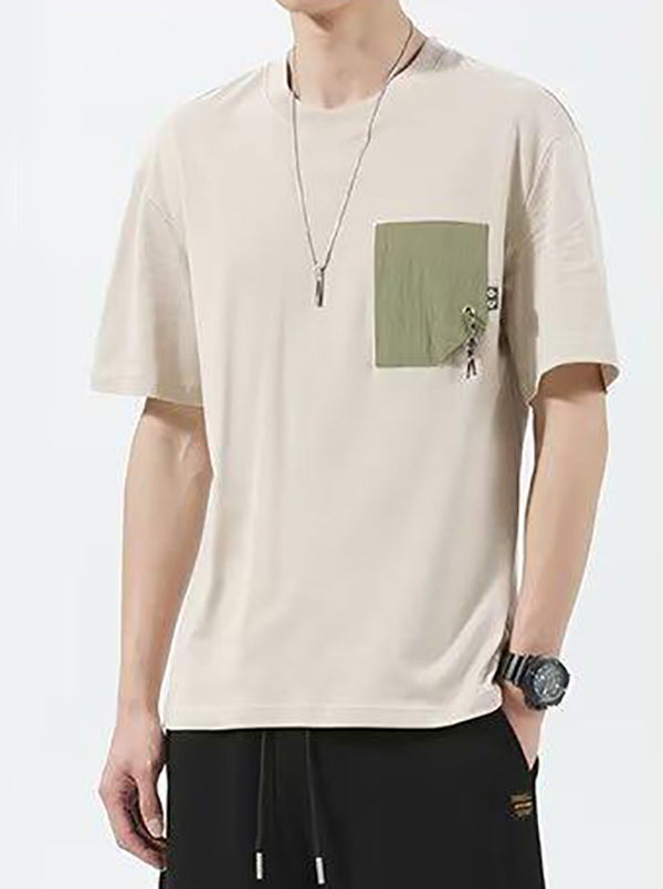 Men Solid Round Neck  Relaxed Fit T-shirt