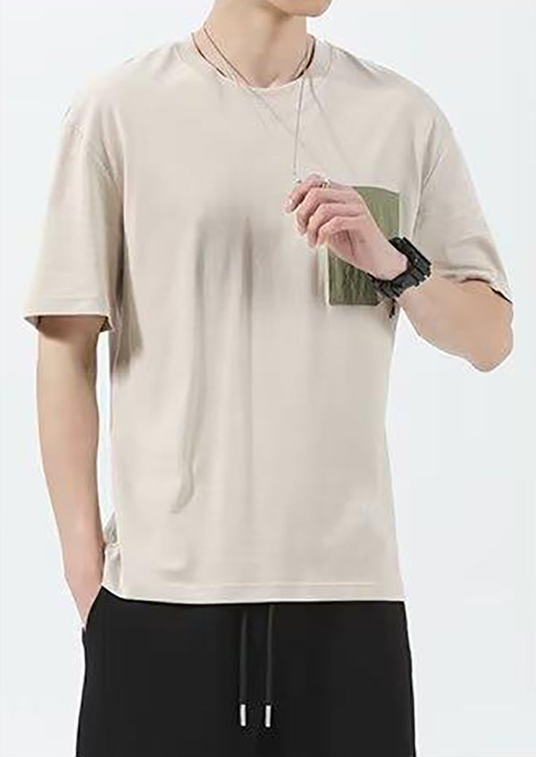 Men Solid Round Neck  Relaxed Fit T-shirt