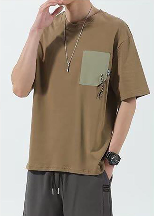 Men Solid Round Neck  Relaxed Fit T-shirt