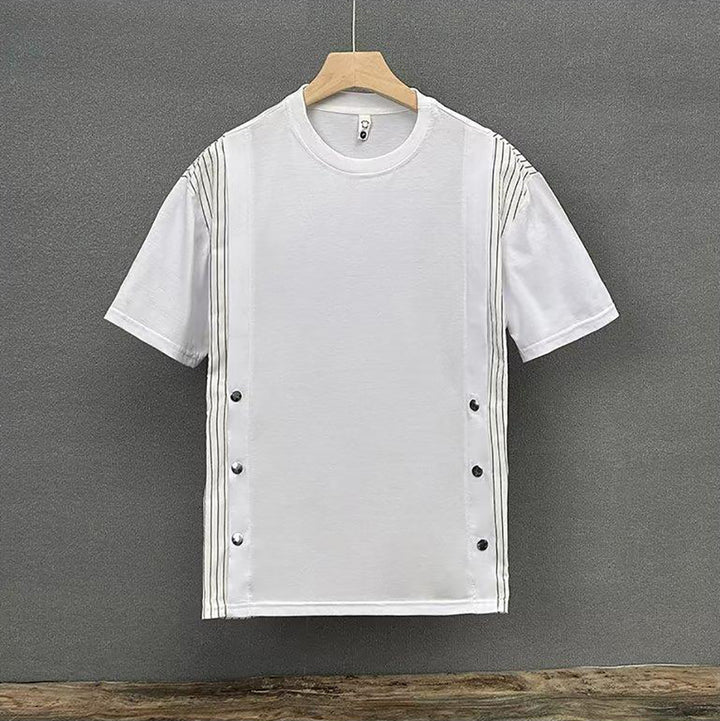 Men Striped Round Neck  T-shirt