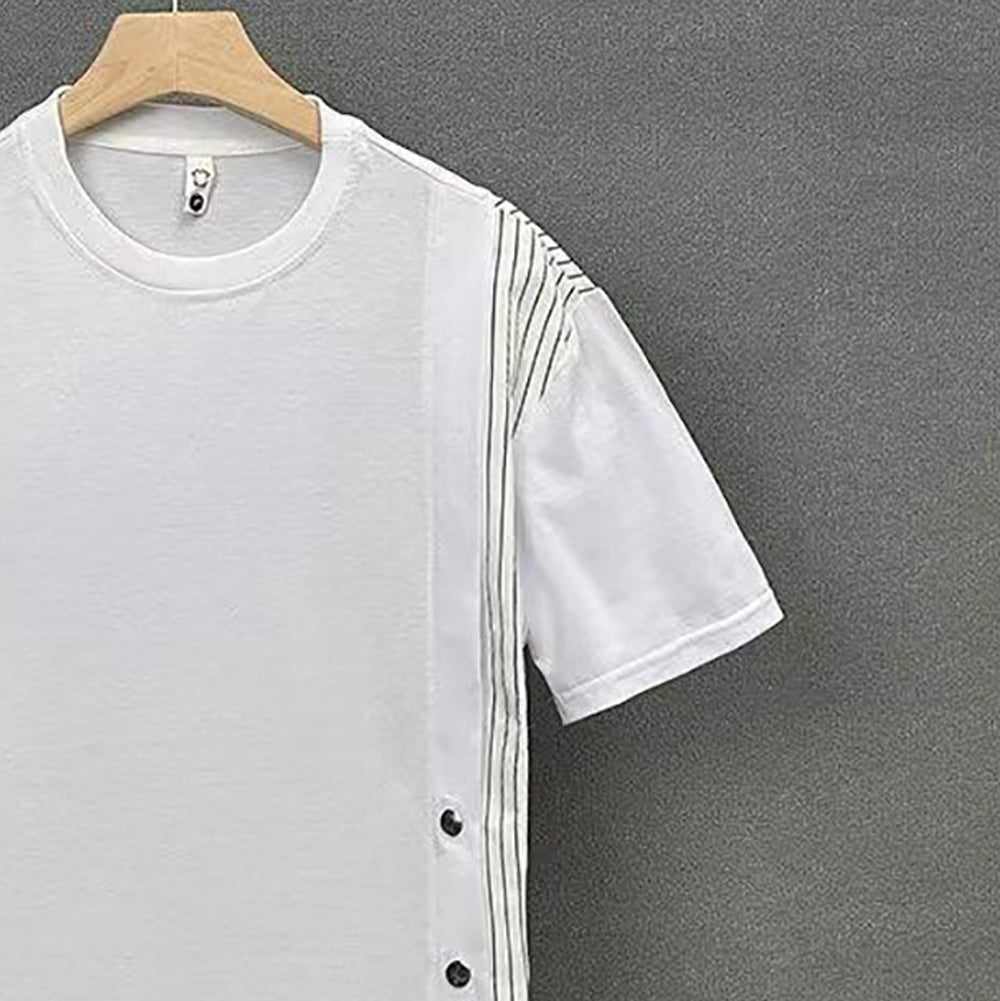 Men Striped Round Neck  T-shirt