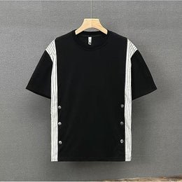 Men Striped Round Neck  T-shirt