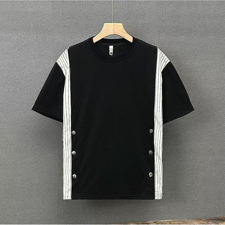 Men Striped Round Neck  T-shirt