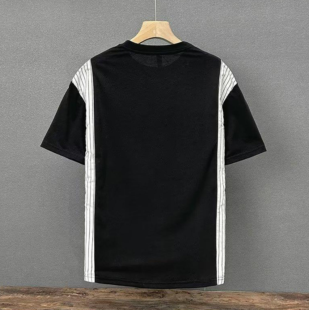Men Striped Round Neck  T-shirt