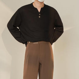 Men Solid Round Neck Pullover