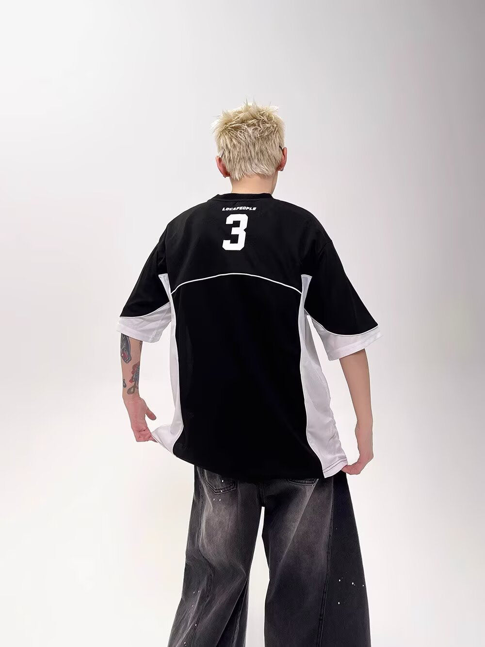 Oversized Colourblocked Round Neck T-Shirt