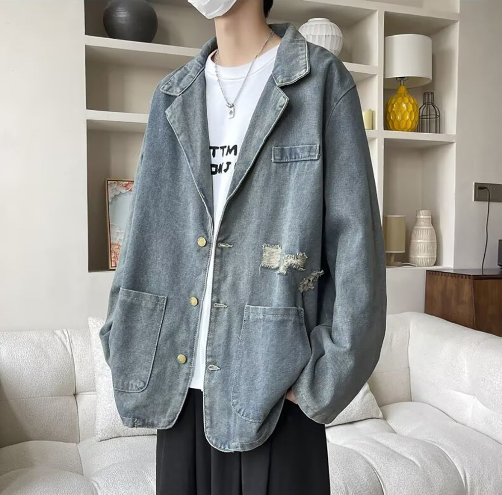 Men Lightweight Open Front Jacket