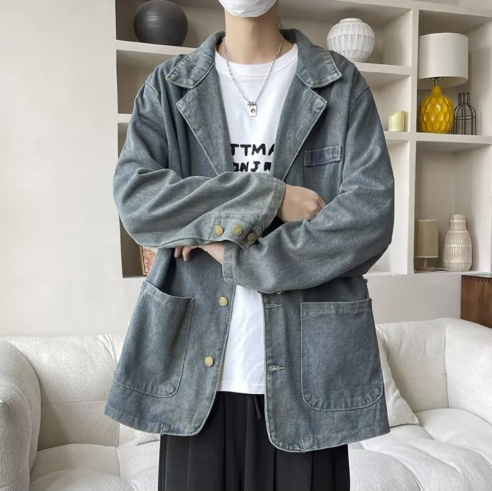 Men Lightweight Open Front Jacket