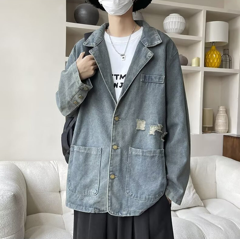 Men Lightweight Open Front Jacket