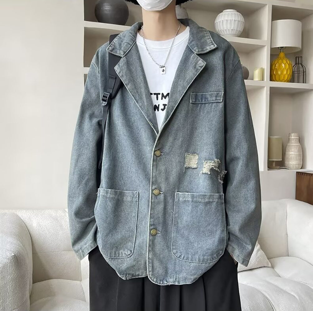 Men Lightweight Open Front Jacket