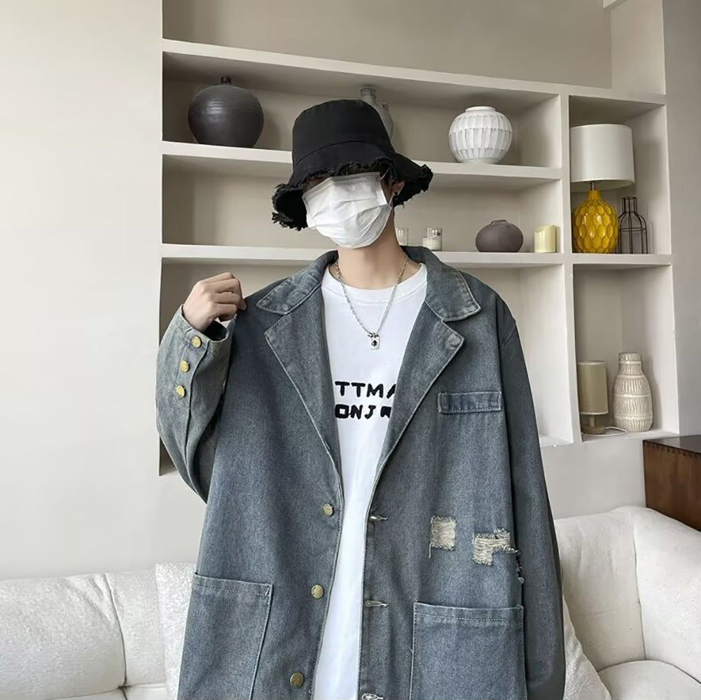 Men Lightweight Open Front Jacket