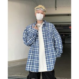 Oversized Gingham Checked Casual Shirt