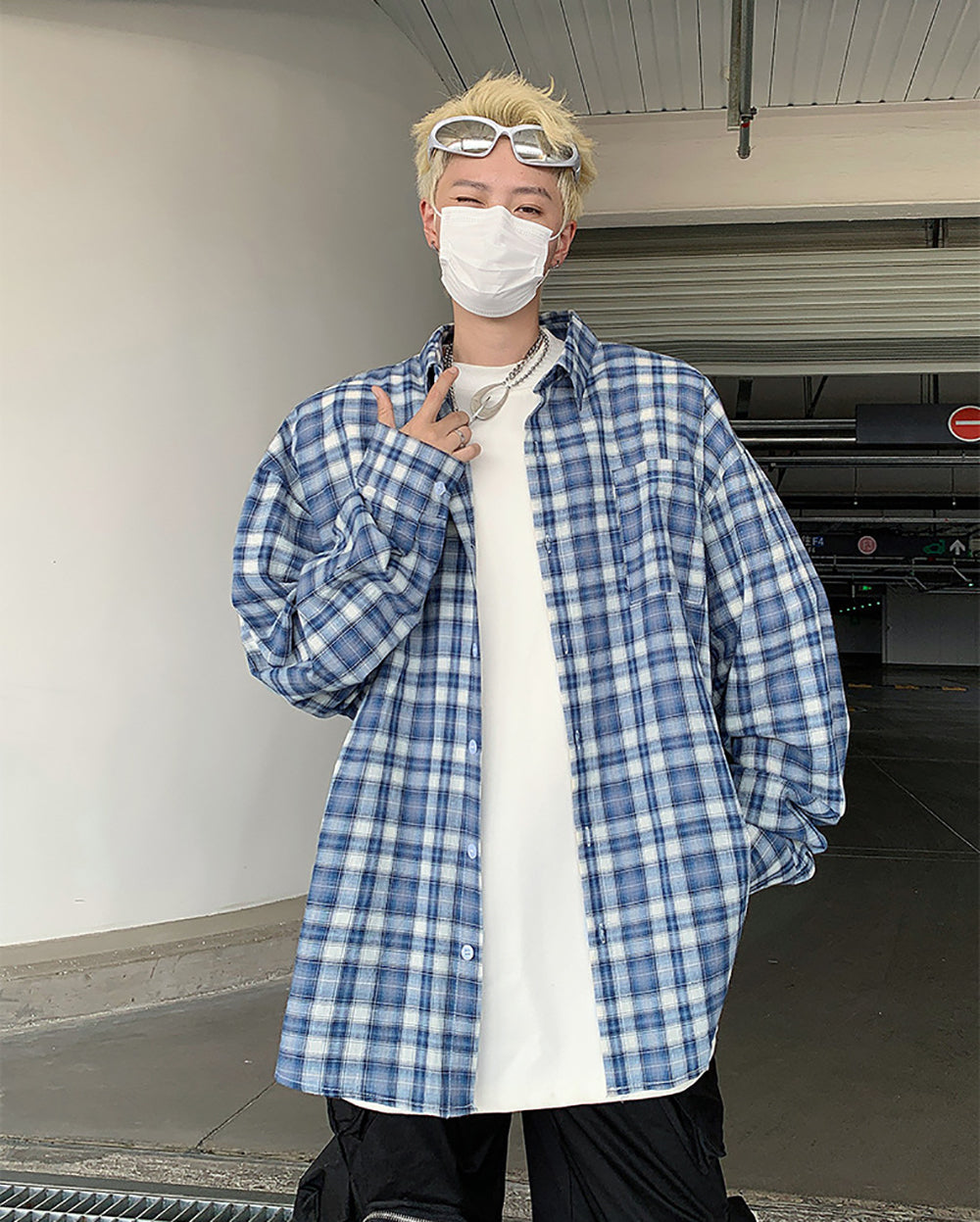 Oversized Gingham Checked Casual Shirt